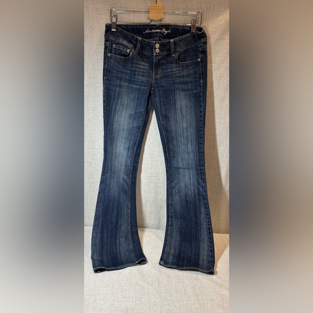 American Eagle Artist Flare Jeans Size 6 Long Women's Dark Blue